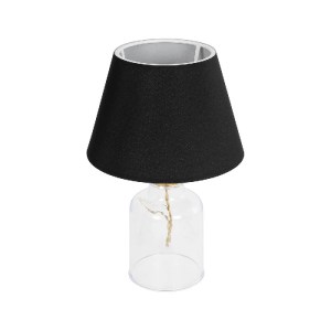 glo-204-0054-204_0054_0 GLOBOSTAR® TRANS 204-0054 ΜΟΝΤΕΡΝΟ ΕΠΙΤΡΑΠΕΖΙΟ ΦΩΤΙΣΤΙΚΟ ΠΟΡΤΑΤΙΦ ΜΕ ΝΤΟΥΙ 1 X E27 AC 220-240V IP20 - ΔΙΑΦΑΝΟ & ΜΑΥΡΟ - Μ22 X Π22 X Υ34CM