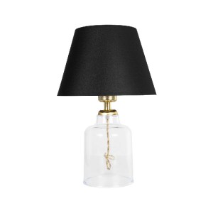 glo-204-0054-204_0054_3 GLOBOSTAR® TRANS 204-0054 ΜΟΝΤΕΡΝΟ ΕΠΙΤΡΑΠΕΖΙΟ ΦΩΤΙΣΤΙΚΟ ΠΟΡΤΑΤΙΦ ΜΕ ΝΤΟΥΙ 1 X E27 AC 220-240V IP20 - ΔΙΑΦΑΝΟ & ΜΑΥΡΟ - Μ22 X Π22 X Υ34CM