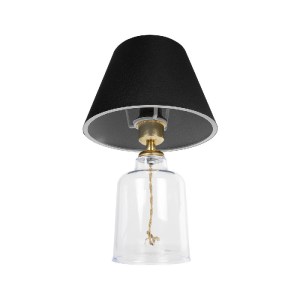 glo-204-0054-204_0054_4 GLOBOSTAR® TRANS 204-0054 ΜΟΝΤΕΡΝΟ ΕΠΙΤΡΑΠΕΖΙΟ ΦΩΤΙΣΤΙΚΟ ΠΟΡΤΑΤΙΦ ΜΕ ΝΤΟΥΙ 1 X E27 AC 220-240V IP20 - ΔΙΑΦΑΝΟ & ΜΑΥΡΟ - Μ22 X Π22 X Υ34CM