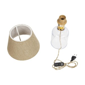 glo-204-0055-204_0055_10 GLOBOSTAR® TRANS 204-0055 ΜΟΝΤΕΡΝΟ ΕΠΙΤΡΑΠΕΖΙΟ ΦΩΤΙΣΤΙΚΟ ΠΟΡΤΑΤΙΦ ΜΕ ΝΤΟΥΙ 1 X E27 AC 220-240V IP20 - ΔΙΑΦΑΝΟ & ΜΠΕΖ - Μ22 X Π22 X Υ34CM