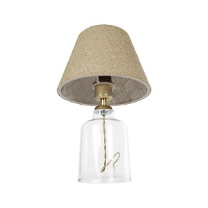 glo-204-0055-204_0055_4 GLOBOSTAR® TRANS 204-0055 ΜΟΝΤΕΡΝΟ ΕΠΙΤΡΑΠΕΖΙΟ ΦΩΤΙΣΤΙΚΟ ΠΟΡΤΑΤΙΦ ΜΕ ΝΤΟΥΙ 1 X E27 AC 220-240V IP20 - ΔΙΑΦΑΝΟ & ΜΠΕΖ - Μ22 X Π22 X Υ34CM