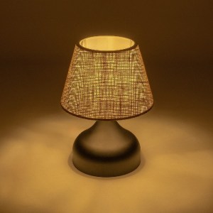 glo-204-0057-204_0057_2 GLOBOSTAR® PYRAMID 204-0057 ΜΟΝΤΕΡΝΟ ΕΠΙΤΡΑΠΕΖΙΟ ΦΩΤΙΣΤΙΚΟ ΠΟΡΤΑΤΙΦ ΜΕ ΝΤΟΥΙ 1 X E27 AC 220-240V IP20 - ΜΑΥΡΟ & ΜΠΕΖ - Μ22 X Π22 X Υ30CM