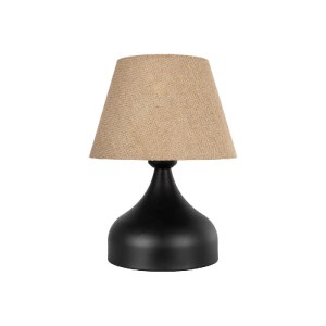 glo-204-0057-204_0057_3 GLOBOSTAR® PYRAMID 204-0057 ΜΟΝΤΕΡΝΟ ΕΠΙΤΡΑΠΕΖΙΟ ΦΩΤΙΣΤΙΚΟ ΠΟΡΤΑΤΙΦ ΜΕ ΝΤΟΥΙ 1 X E27 AC 220-240V IP20 - ΜΑΥΡΟ & ΜΠΕΖ - Μ22 X Π22 X Υ30CM