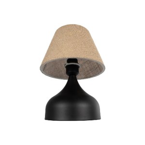 glo-204-0057-204_0057_4 GLOBOSTAR® PYRAMID 204-0057 ΜΟΝΤΕΡΝΟ ΕΠΙΤΡΑΠΕΖΙΟ ΦΩΤΙΣΤΙΚΟ ΠΟΡΤΑΤΙΦ ΜΕ ΝΤΟΥΙ 1 X E27 AC 220-240V IP20 - ΜΑΥΡΟ & ΜΠΕΖ - Μ22 X Π22 X Υ30CM