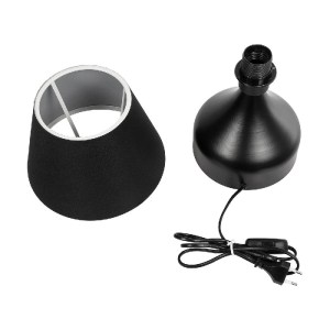 glo-204-0058-204_0058_9 GLOBOSTAR® PYRAMID 204-0058 ΜΟΝΤΕΡΝΟ ΕΠΙΤΡΑΠΕΖΙΟ ΦΩΤΙΣΤΙΚΟ ΠΟΡΤΑΤΙΦ ΜΕ ΝΤΟΥΙ 1 X E27 AC 220-240V IP20 - ΜΑΥΡΟ - Μ22 X Π22 X Υ30CM