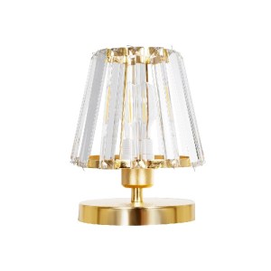 glo-204-0064-204_0064_3 GLOBOSTAR® GLASSY 204-0064 ΜΟΝΤΕΡΝΟ ΕΠΙΤΡΑΠΕΖΙΟ ΦΩΤΙΣΤΙΚΟ ΠΟΡΤΑΤΙΦ ΜΕ ΝΤΟΥΙ 1 X E27 AC 220-240V IP20 - ΧΡΥΣΟ & ΔΙΑΦΑΝΟ - Μ18 X Π180 X Υ22CM