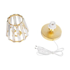 glo-204-0064-204_0064_9 GLOBOSTAR® GLASSY 204-0064 ΜΟΝΤΕΡΝΟ ΕΠΙΤΡΑΠΕΖΙΟ ΦΩΤΙΣΤΙΚΟ ΠΟΡΤΑΤΙΦ ΜΕ ΝΤΟΥΙ 1 X E27 AC 220-240V IP20 - ΧΡΥΣΟ & ΔΙΑΦΑΝΟ - Μ18 X Π180 X Υ22CM