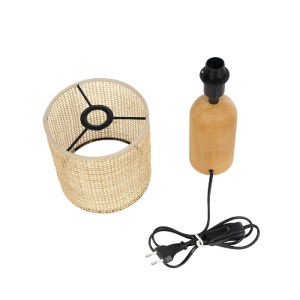 glo-204-0065-204_0065_9 GLOBOSTAR® HARD 204-0065 BOHO ΕΠΙΤΡΑΠΕΖΙΟ ΦΩΤΙΣΤΙΚΟ ΠΟΡΤΑΤΙΦ ΜΕ ΝΤΟΥΙ 1 X E14 AC 220-240V IP20 - ΚΑΦΕ & ΜΠΕΖ - Μ15 X Π15 X Υ35CM