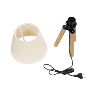 glo-204-0069-204_0069_9 GLOBOSTAR® CAP 204-0069 ΜΟΝΤΕΡΝΟ ΕΠΙΤΡΑΠΕΖΙΟ ΦΩΤΙΣΤΙΚΟ ΠΟΡΤΑΤΙΦ ΜΕ ΝΤΟΥΙ 1 X E27 AC 220-240V IP20 - ΚΑΦΕ & ΛΕΥΚΟ - Μ22 X Π22 X Υ33CM