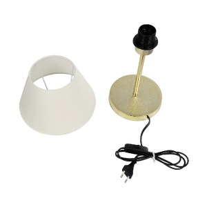 glo-204-0071-204_0071_9 GLOBOSTAR® GLOSSY 204-0071 ΜΟΝΤΕΡΝΟ ΕΠΙΤΡΑΠΕΖΙΟ ΦΩΤΙΣΤΙΚΟ ΠΟΡΤΑΤΙΦ ΜΕ ΝΤΟΥΙ 1 X E27 AC 220-240V IP20 - ΧΡΥΣΟ & ΛΕΥΚΟ - Μ22 X Π22 X Υ37CM