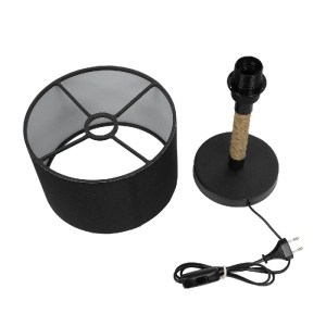 glo-204-0072-204_0072_9 GLOBOSTAR® STRING 204-0072 ΜΟΝΤΕΡΝΟ ΕΠΙΤΡΑΠΕΖΙΟ ΦΩΤΙΣΤΙΚΟ ΠΟΡΤΑΤΙΦ ΜΕ ΝΤΟΥΙ 1 X E27 AC 220-240V IP20 - ΜΑΥΡΟ & ΜΠΕΖ - Μ24 X Π24 X Υ37CM