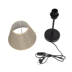 glo-204-0073-204_0073_9 GLOBOSTAR® LARA 204-0073 ΜΟΝΤΕΡΝΟ ΕΠΙΤΡΑΠΕΖΙΟ ΦΩΤΙΣΤΙΚΟ ΠΟΡΤΑΤΙΦ ΜΕ ΝΤΟΥΙ 1 X E27 AC 220-240V IP20 - ΜΑΥΡΟ & ΜΠΕΖ - Μ22 X Π22 X Υ36CM