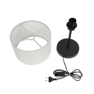 glo-204-0075-204_0075_9 GLOBOSTAR® LARA 204-0075 ΜΟΝΤΕΡΝΟ ΕΠΙΤΡΑΠΕΖΙΟ ΦΩΤΙΣΤΙΚΟ ΠΟΡΤΑΤΙΦ ΜΕ ΝΤΟΥΙ 1 X E27 AC 220-240V IP20 - ΜΑΥΡΟ & ΜΠΕΖ - Μ24 X Π24 X Υ35CM