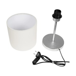 glo-204-0077-204_0077_9 GLOBOSTAR® GLOSSY 204-0077 ΜΟΝΤΕΡΝΟ ΕΠΙΤΡΑΠΕΖΙΟ ΦΩΤΙΣΤΙΚΟ ΠΟΡΤΑΤΙΦ ΜΕ ΝΤΟΥΙ 1 X E27 AC 220-240V IP20 - ΑΣΗΜΙ & ΜΠΕΖ - Μ19 X Π19 X Υ36CM
