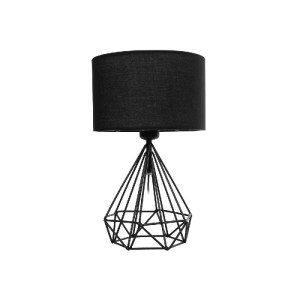 glo-204-0083-204_0083_3 GLOBOSTAR® DIAMOND 204-0083 ΜΟΝΤΕΡΝΟ ΕΠΙΤΡΑΠΕΖΙΟ ΦΩΤΙΣΤΙΚΟ ΠΟΡΤΑΤΙΦ ΜΕ ΝΤΟΥΙ 1 X E27 AC 220-240V IP20 - ΜΑΥΡΟ - Μ24 X Π24 X Υ41CM
