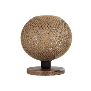 glo-204-0087-204_0087_3 GLOBOSTAR® BOWL 204-0087 ΜΟΝΤΕΡΝΟ ΕΠΙΤΡΑΠΕΖΙΟ ΦΩΤΙΣΤΙΚΟ ΠΟΡΤΑΤΙΦ ΜΕ ΝΤΟΥΙ 1 X E27 AC 220-240V IP20 - ΚΑΦΕ & ΜΠΕΖ - Μ22 X Π22 X Υ23CM