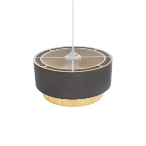 glo-204-0095-204_0095_6 GLOBOSTAR® BIGGIE 204-0095 ΜΟΝΤΕΡΝΟ ΚΡΕΜΑΣΤΟ ΦΩΤΙΣΤΙΚΟ ΟΡΟΦΗΣ ΜΕ ΝΤΟΥΙ 1 X E27 AC 220-240V IP20 - ΓΚΡΙ & ΜΠΕΖ - Μ30 X Π30 X Υ17CM