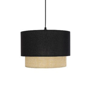 glo-204-0098-204_0098_4 GLOBOSTAR® BIGGIE 204-0098 ΜΟΝΤΕΡΝΟ ΚΡΕΜΑΣΤΟ ΦΩΤΙΣΤΙΚΟ ΟΡΟΦΗΣ ΜΕ ΝΤΟΥΙ 1 X E27 AC 220-240V IP20 - ΜΑΥΡΟ & ΜΠΕΖ - Μ30 X Π30 X Υ26CM