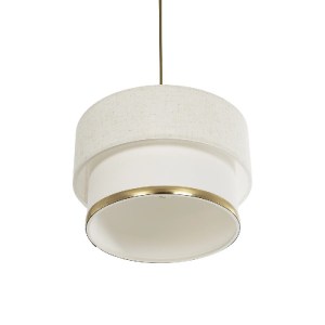 glo-204-0100-204_0100_5 GLOBOSTAR® FOCUS 204-0100 ΜΟΝΤΕΡΝΟ ΚΡΕΜΑΣΤΟ ΦΩΤΙΣΤΙΚΟ ΟΡΟΦΗΣ ΜΕ ΝΤΟΥΙ 1 X E27 AC 220-240V IP20 - ΛΕΥΚΟ & ΜΠΕΖ - Μ30 X Π30 X Υ23CM
