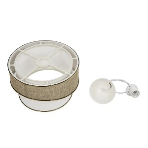 glo-204-0104-204_0104_9 GLOBOSTAR® CYCLOP 204-0104 ΜΟΝΤΕΡΝΟ ΚΡΕΜΑΣΤΟ ΦΩΤΙΣΤΙΚΟ ΟΡΟΦΗΣ ΜΕ ΝΤΟΥΙ 1 X E27 AC 220-240V IP20 - ΜΠΕΖ & ΛΕΥΚΟ - Μ30 X Π30 X Υ24CM
