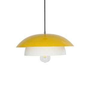 glo-204-0118-204_0118_4 GLOBOSTAR® AURA 204-0118 ΜΟΝΤΕΡΝΟ ΚΡΕΜΑΣΤΟ ΦΩΤΙΣΤΙΚΟ ΟΡΟΦΗΣ ΜΕ ΝΤΟΥΙ 1 X E27 AC 220-240V IP20 - ΚΙΤΡΙΝΟ & ΛΕΥΚΟ - Μ31 X Π31 X Υ27CM