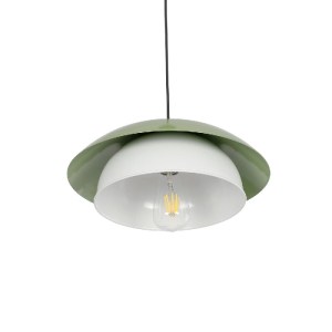 glo-204-0119-204_0119_5 GLOBOSTAR® AURA 204-0119 ΜΟΝΤΕΡΝΟ ΚΡΕΜΑΣΤΟ ΦΩΤΙΣΤΙΚΟ ΟΡΟΦΗΣ ΜΕ ΝΤΟΥΙ 1 X E27 AC 220-240V IP20 - ΠΡΑΣΙΝΟ & ΛΕΥΚΟ - Μ31 X Π31 X Υ27CM