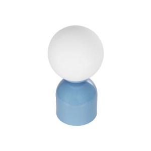 glo-204-0133-204_0133_5 GLOBOSTAR® MAGIC 204-0133 ΜΟΝΤΕΡΝΟ ΕΠΙΤΡΑΠΕΖΙΟ ΦΩΤΙΣΤΙΚΟ ΠΟΡΤΑΤΙΦ ΜΕ ΝΤΟΥΙ 1 X E14 AC 220-240V IP20 - ΜΠΛΕ & ΛΕΥΚΟ - Μ15 X Π15 X Υ28CM