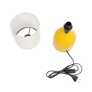 glo-204-0137-204_0137_9 GLOBOSTAR® LOREN 204-0137 ΜΟΝΤΕΡΝΟ ΕΠΙΤΡΑΠΕΖΙΟ ΦΩΤΙΣΤΙΚΟ ΠΟΡΤΑΤΙΦ ΜΕ ΝΤΟΥΙ 1 X E14 AC 220-240V IP20 - ΚΙΤΡΙΝΟ & ΜΠΕΖ - Μ15,5 X Π15,5 X Υ33CM