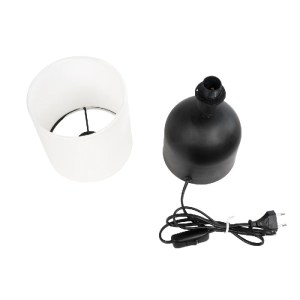 glo-204-0138-204_0138_9 GLOBOSTAR® LOREN 204-0138 ΜΟΝΤΕΡΝΟ ΕΠΙΤΡΑΠΕΖΙΟ ΦΩΤΙΣΤΙΚΟ ΠΟΡΤΑΤΙΦ ΜΕ ΝΤΟΥΙ 1 X E14 AC 220-240V IP20 - ΜΑΥΡΟ & ΜΠΕΖ - Μ15,5 X Π15,5 X Υ33CM