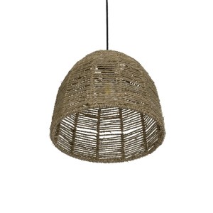 glo-204-0162-204_0162_5 GLOBOSTAR® MEKA 204-0162 BOHO ΚΡΕΜΑΣΤΟ ΦΩΤΙΣΤΙΚΟ ΟΡΟΦΗΣ ΜΕ ΝΤΟΥΙ 1 X E27 AC 220-240V IP20 - ΚΑΦΕ - Μ30 X Π30 X Υ28CM