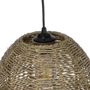 glo-204-0162-204_0162_8 GLOBOSTAR® MEKA 204-0162 BOHO ΚΡΕΜΑΣΤΟ ΦΩΤΙΣΤΙΚΟ ΟΡΟΦΗΣ ΜΕ ΝΤΟΥΙ 1 X E27 AC 220-240V IP20 - ΚΑΦΕ - Μ30 X Π30 X Υ28CM