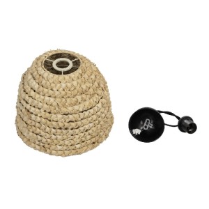 glo-204-0163-204_0163_10 GLOBOSTAR® MEKA 204-0163 BOHO ΚΡΕΜΑΣΤΟ ΦΩΤΙΣΤΙΚΟ ΟΡΟΦΗΣ ΜΕ ΝΤΟΥΙ 1 X E27 AC 220-240V IP20 - ΜΠΕΖ - Μ30 X Π30 X Υ25CM