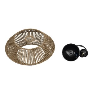 glo-204-0164-204_0164_10 GLOBOSTAR® CASTRO 204-0164 BOHO ΚΡΕΜΑΣΤΟ ΦΩΤΙΣΤΙΚΟ ΟΡΟΦΗΣ ΜΕ ΝΤΟΥΙ 1 X E27 AC 220-240V IP20 - ΜΠΕΖ - Μ33 X Π33 X Υ17CM