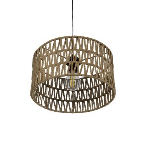 glo-204-0166-204_0166_5 GLOBOSTAR® POMEGRANDE 204-0166 BOHO ΚΡΕΜΑΣΤΟ ΦΩΤΙΣΤΙΚΟ ΟΡΟΦΗΣ ΜΕ ΝΤΟΥΙ 1 X E27 AC 220-240V IP20 - ΜΠΕΖ - Μ30 X Π30 X Υ18CM