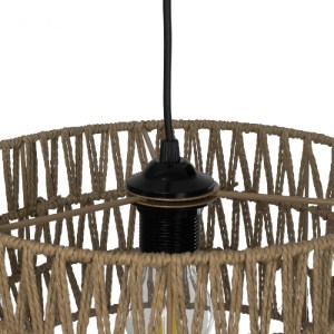 glo-204-0166-204_0166_8 GLOBOSTAR® POMEGRANDE 204-0166 BOHO ΚΡΕΜΑΣΤΟ ΦΩΤΙΣΤΙΚΟ ΟΡΟΦΗΣ ΜΕ ΝΤΟΥΙ 1 X E27 AC 220-240V IP20 - ΜΠΕΖ - Μ30 X Π30 X Υ18CM