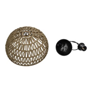 glo-204-0167-204_0167_10 GLOBOSTAR® SAND 204-0167 BOHO ΚΡΕΜΑΣΤΟ ΦΩΤΙΣΤΙΚΟ ΟΡΟΦΗΣ ΜΕ ΝΤΟΥΙ 1 X E27 AC 220-240V IP20 - ΜΠΕΖ - Μ30 X Π30 X Υ19CM