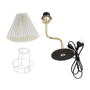 glo-204-0169-204_0169_10 GLOBOSTAR® LIVL 204-0169 ΜΟΝΤΕΡΝΟ ΕΠΙΤΡΑΠΕΖΙΟ ΦΩΤΙΣΤΙΚΟ ΠΟΡΤΑΤΙΦ ΜΕ ΝΤΟΥΙ 1 X E27 AC 220-240V IP20 - ΧΡΥΣΟ & ΜΠΕΖ - Μ22 X Π22 X Υ34CM
