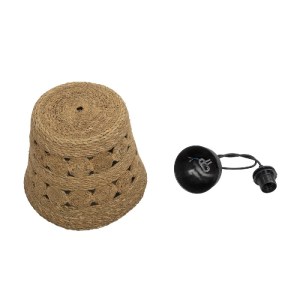 glo-204-0171-204_0171_11 GLOBOSTAR® PANIER 204-0171 BOHO ΚΡΕΜΑΣΤΟ ΦΩΤΙΣΤΙΚΟ ΟΡΟΦΗΣ ΜΕ ΝΤΟΥΙ 1 X E27 AC 220-240V IP20 - ΜΠΕΖ - Μ32 X Π32 X Υ30CM
