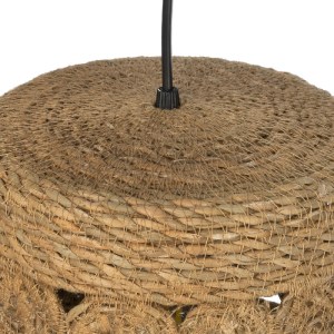 glo-204-0171-204_0171_9 GLOBOSTAR® PANIER 204-0171 BOHO ΚΡΕΜΑΣΤΟ ΦΩΤΙΣΤΙΚΟ ΟΡΟΦΗΣ ΜΕ ΝΤΟΥΙ 1 X E27 AC 220-240V IP20 - ΜΠΕΖ - Μ32 X Π32 X Υ30CM