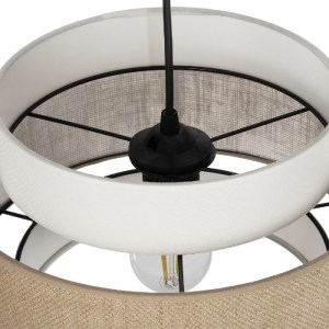 glo-204-0172-204_0172_8 GLOBOSTAR® SOHO 204-0172 ΜΟΝΤΕΡΝΟ ΚΡΕΜΑΣΤΟ ΦΩΤΙΣΤΙΚΟ ΟΡΟΦΗΣ ΜΕ ΝΤΟΥΙ 1 X E27 AC 220-240V IP20 - ΚΑΦΕ & ΜΠΕΖ - Μ30 X Π30 X Υ20CM