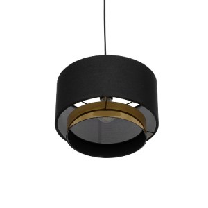 glo-204-0174-204_0174_5 GLOBOSTAR® BASIL 204-0174 ΜΟΝΤΕΡΝΟ ΚΡΕΜΑΣΤΟ ΦΩΤΙΣΤΙΚΟ ΟΡΟΦΗΣ ΜΕ ΝΤΟΥΙ 1 X E27 AC 220-240V IP20 - ΜΑΥΡΟ & ΧΡΥΣΟ - Μ30 X Π30 X Υ20CM