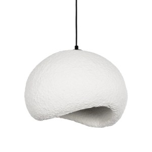 glo-204-0176-204_0176_00 GLOBOSTAR® STONE 204-0176 ΜΟΝΤΕΡΝΟ ΚΡΕΜΑΣΤΟ ΦΩΤΙΣΤΙΚΟ ΟΡΟΦΗΣ ΜΕ ΝΤΟΥΙ 1 X E27 AC 220-240V IP20 - ΛΕΥΚΟ - Μ31.5 X Π35 X Υ26CM