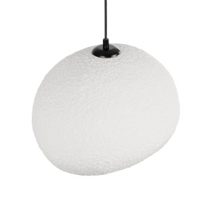 glo-204-0176-204_0176_06 GLOBOSTAR® STONE 204-0176 ΜΟΝΤΕΡΝΟ ΚΡΕΜΑΣΤΟ ΦΩΤΙΣΤΙΚΟ ΟΡΟΦΗΣ ΜΕ ΝΤΟΥΙ 1 X E27 AC 220-240V IP20 - ΛΕΥΚΟ - Μ31.5 X Π35 X Υ26CM