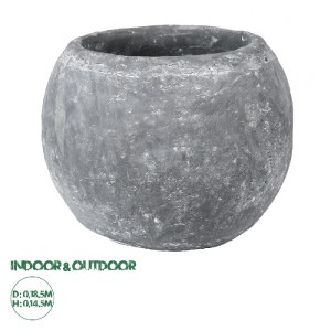 glo-20458-20458_0 GLOBOSTAR® ARTIFICIAL GARDEN ALONISSOS 20458 ΤΣΙΜΕΝΤΕΝΙΟ ΚΑΣΠΩ ΓΛΑΣΤΡΑ - FLOWER POT ΓΚΡΙ Φ