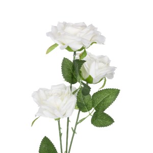 glo-21138-21138_3 GLOBOSTAR® ARTIFICIAL GARDEN WHITE ROSE BRANCH 21138 ΤΕΧΝΗΤΟ ΔΙΑΚΟΣΜΗΤΙΚΟ ΚΛΑΔΙ ΛΕΥΚΟ ΤΡΙΑ
