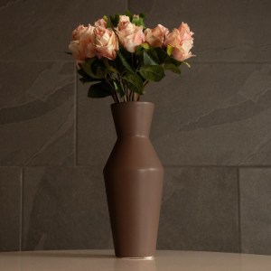 glo-21286-21286_7 GLOBOSTAR® ARTIFICIAL GARDEN UNIQUE 21286 ΔΙΑΚΟΣΜΗΤΙΚΟ ΚΕΡΑΜΙΚΟ ΒΑΖO ΚΑΦΕ Π10 X Μ10 X Υ24CM