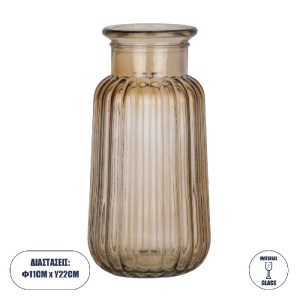 glo-35603-35603_0 GLOBOSTAR® LAYLA 35603 ΔΙΑΚΟΣΜΗΤΙΚΟ ΒΑΖΟ ΓΥΑΛΙΝΟ ΜΕΛΙ Φ11 X Υ22CM