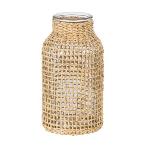 glo-35619-35619_0 GLOBOSTAR® MANDY 35619 ΔΙΑΚΟΣΜΗΤΙΚΟ ΒΑΖΟ ΓΥΑΛΙΝΟ ΔΙΑΦΑΝΟ ΜΕ ΜΠΑΜΠΟΥ Φ8.5 X Υ17CM