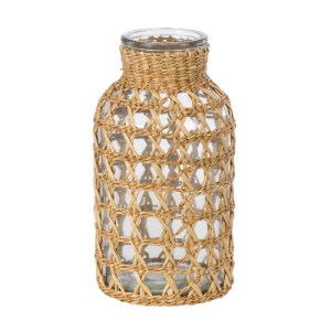 glo-35626-35626_0 GLOBOSTAR® MANDY 35626 ΔΙΑΚΟΣΜΗΤΙΚΟ ΒΑΖΟ ΓΥΑΛΙΝΟ ΔΙΑΦΑΝΟ ΜΕ ΜΠΑΜΠΟΥ Φ10.5 X Υ20CM