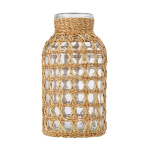 glo-35626-35626_2 GLOBOSTAR® MANDY 35626 ΔΙΑΚΟΣΜΗΤΙΚΟ ΒΑΖΟ ΓΥΑΛΙΝΟ ΔΙΑΦΑΝΟ ΜΕ ΜΠΑΜΠΟΥ Φ10.5 X Υ20CM